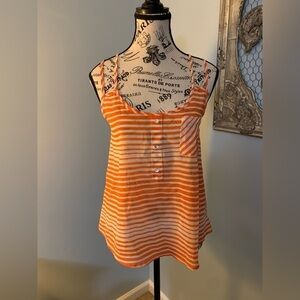 Pinky Brand Orange and White Striped Tank Size Small